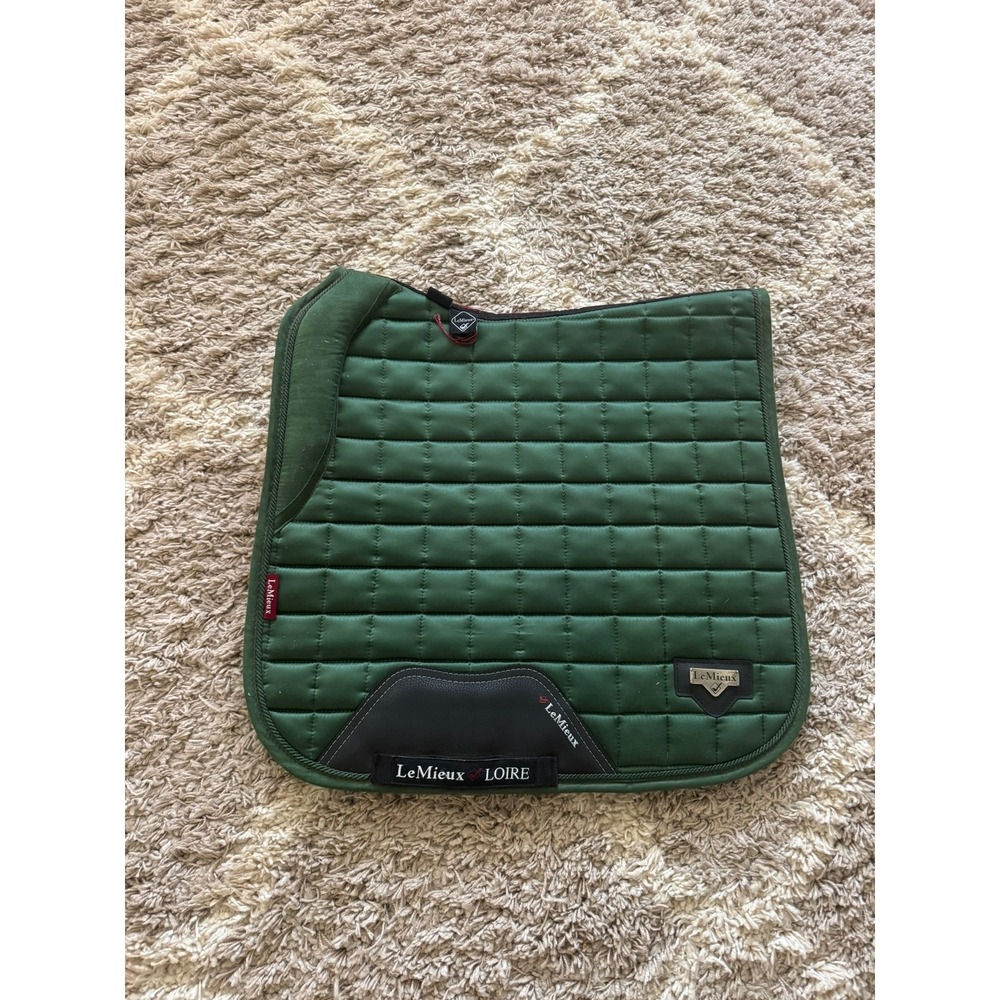 LeMieux Loire Classic Dressage Saddle Pad Hunter Green S/M Satin Horse Tack - Picture 6 of 6